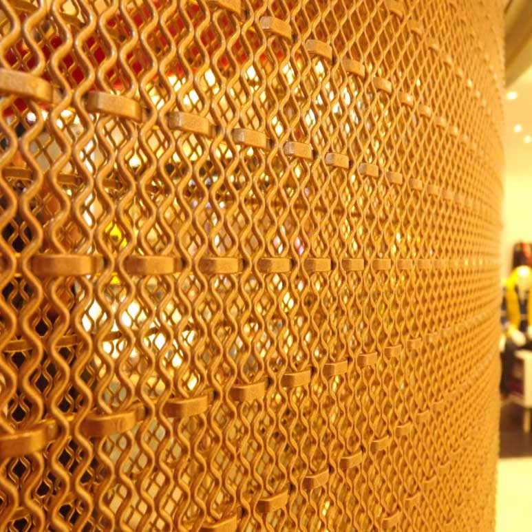 Architectural metal mesh is used in art and design